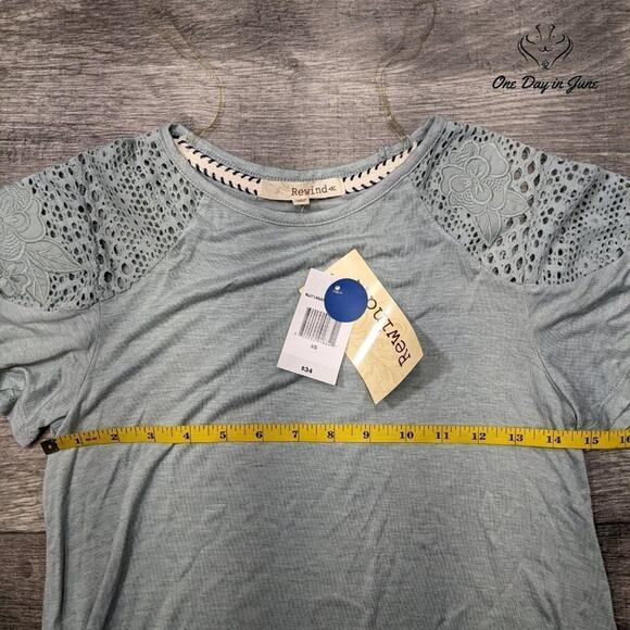 Rewind Crochet Shoulder T Shirt Top Size XS - Picture 3 of 5